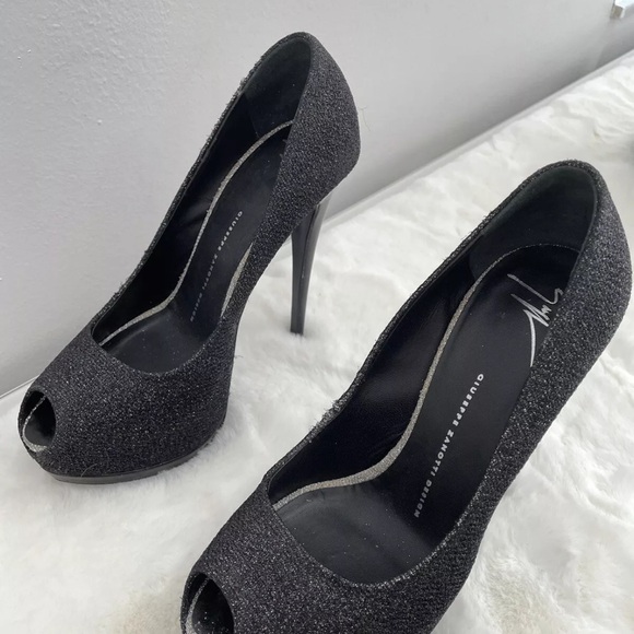 GIUSEPPE ZANOTTI BLACK SPARKLE PUMPS 38.5 - Picture 3 of 7